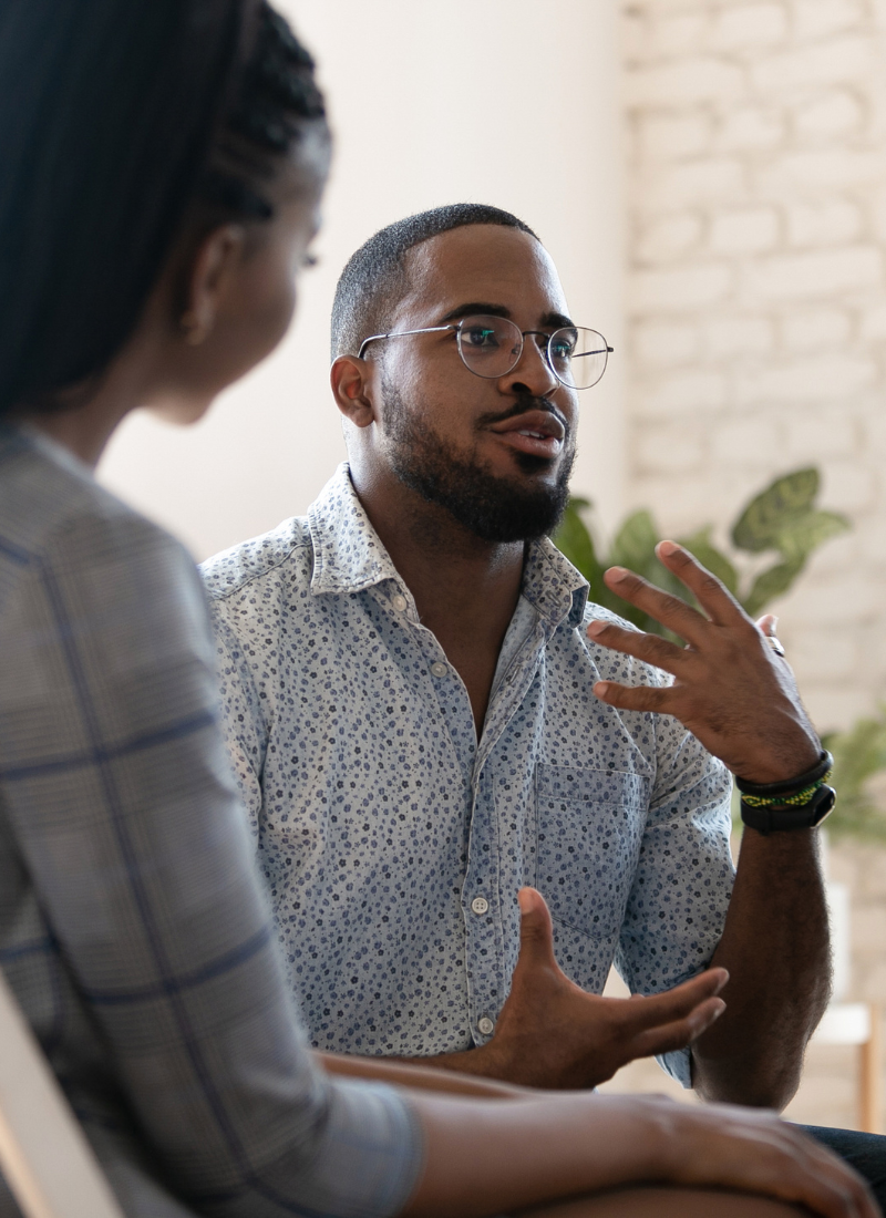 Black man in mental health therapy in Philadelphia